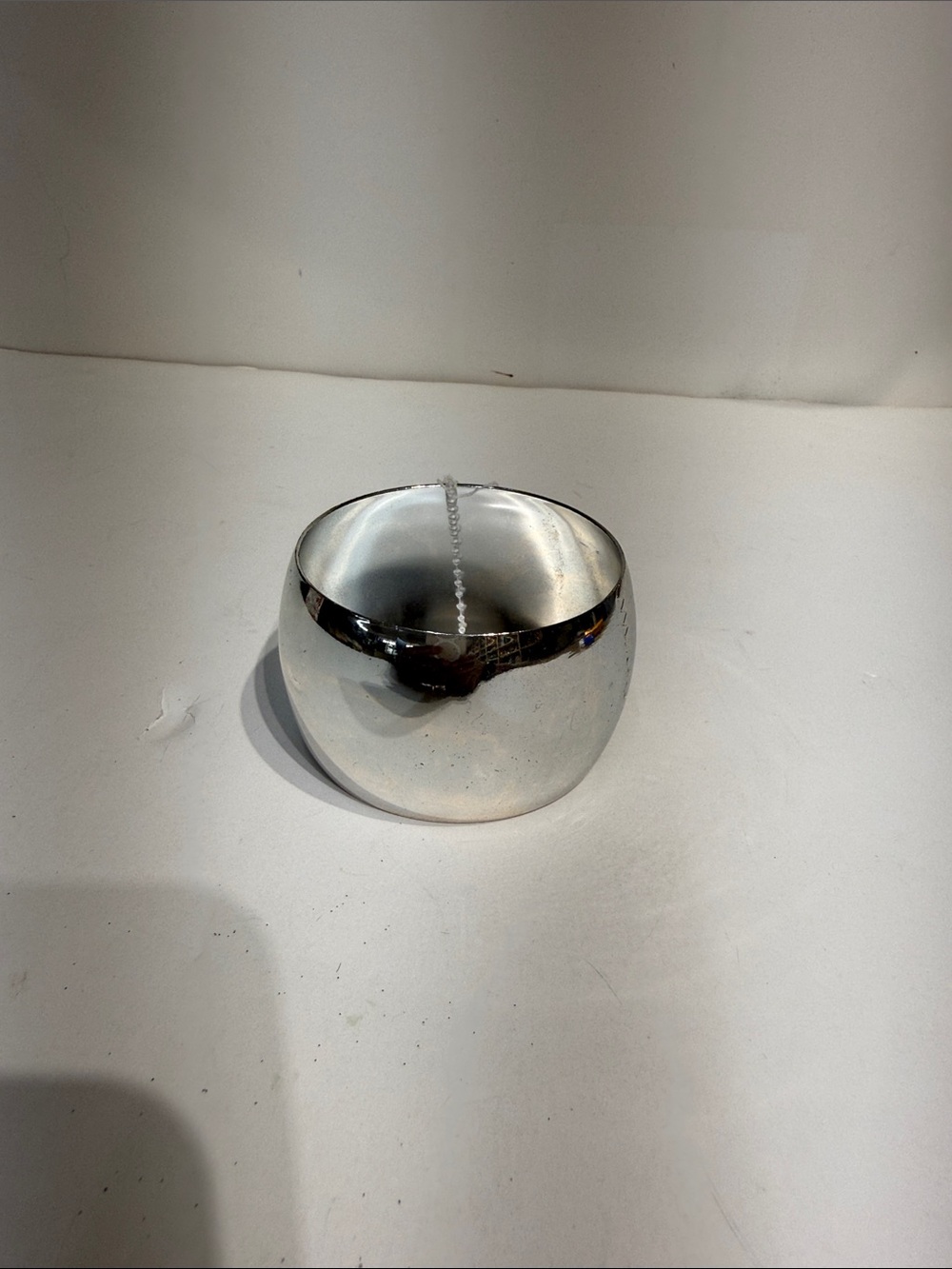 Silver Metallic Wide Bangle Bracelet